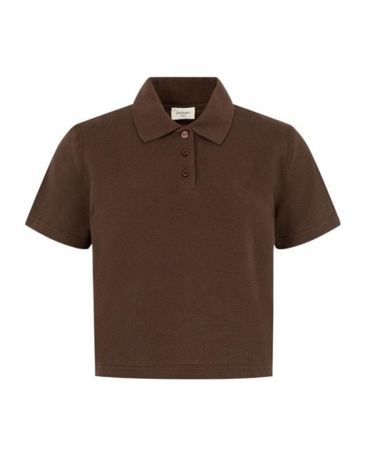 Saint Laurent Brown Collared Short-Sleeved Polo Shirt