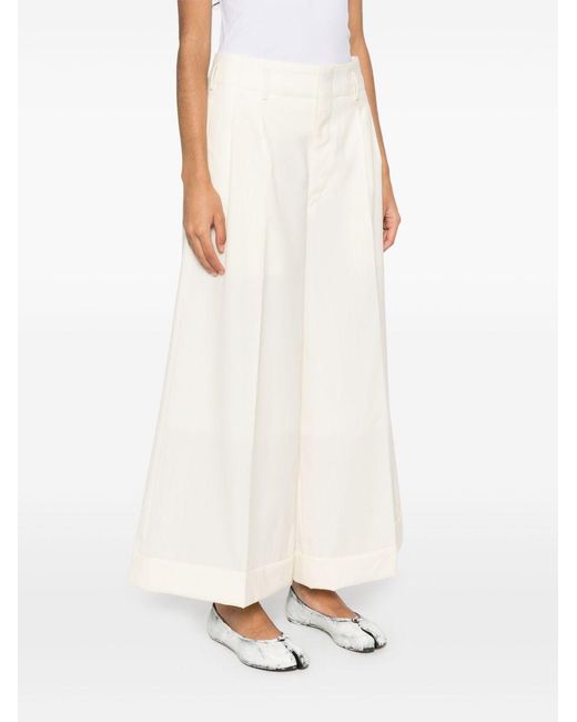 Comme des Garçons White Wool Trousers