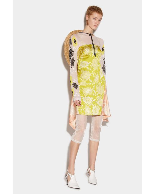 DSquared² Multicolor Floral-Printed Asymmetric Hem Draped Dress