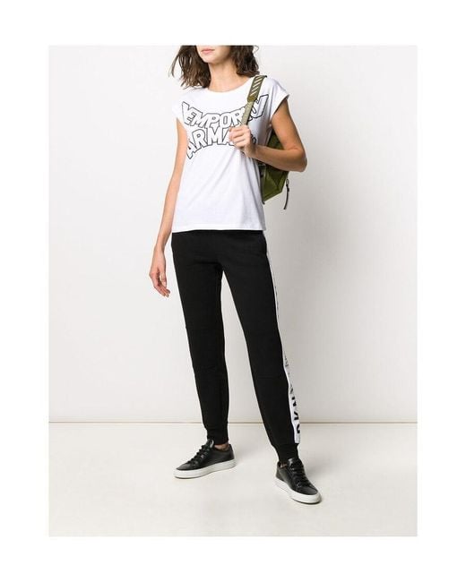Emporio Armani White Curved Logo T-Shirt