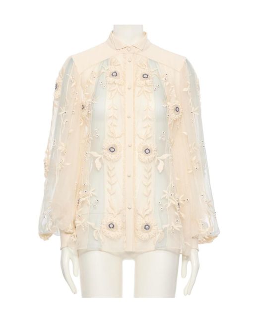 Valentino White Collared Long-Sleeved Shirt