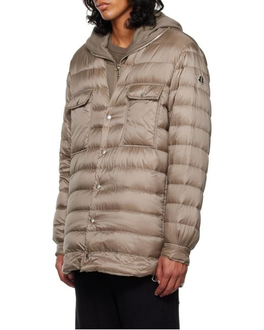 Moncler Brown Moncler Rick Owens V-Neck Padded Jacket for men