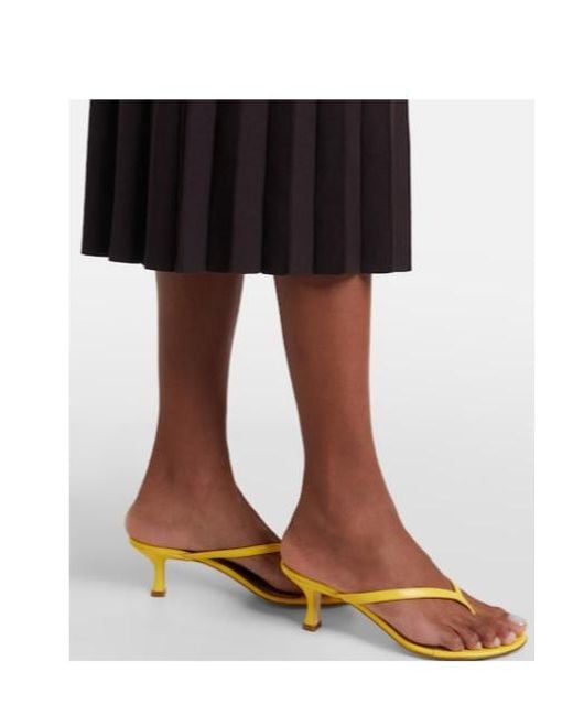 Staud Metallic Freja Leather Thong Sandals