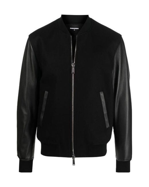 DSquared² Black Ibra Varsity Jacket for men