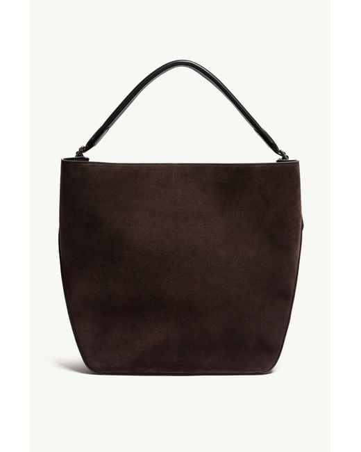 Moncler Black Carlo Suede Shoulder Bag