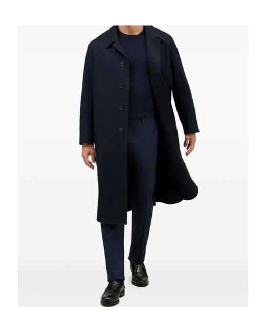 Boglioli Black Classic Buttoned Coat for men