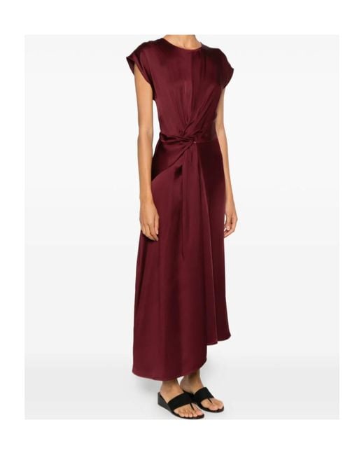 Victoria Beckham Red Draped Maxi Dress