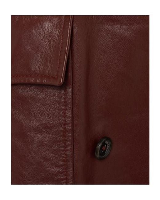 GIUSEPPE DI MORABITO Purple Double-Breasted Leather Trench Coat