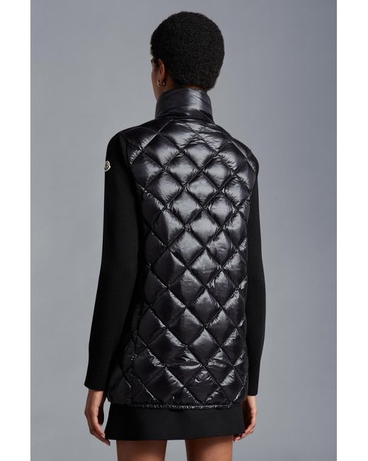 Moncler Black Padded Wool Cardigan