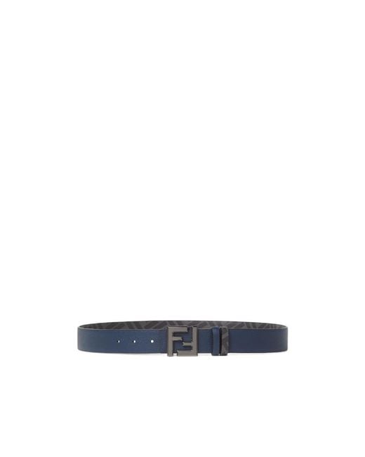 Fendi Blue Ff Squared Reversible Belt for men