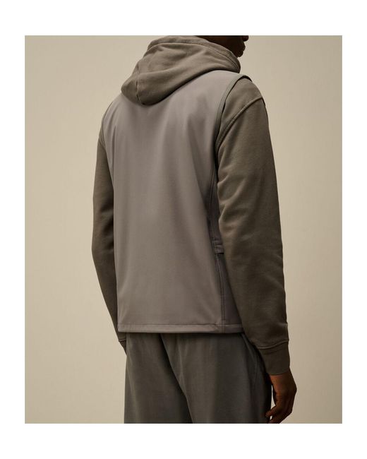 C P Company Gray Shell Hooded Vest for men
