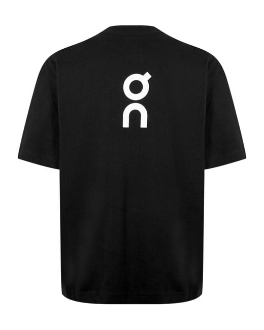 On Shoes Black Logo Crew Neck T-Shirt for men