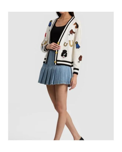 Alice + Olivia White Bradley Cardigan