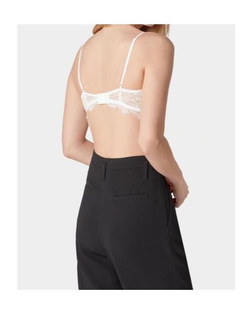 Anine Bing White Triangle Cup Sheer Lace Bra