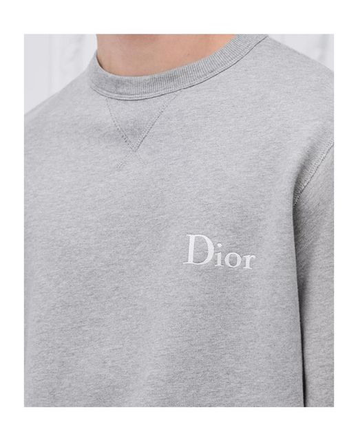 Dior Gray Sweatshirt With Embroidery, Relaxed Fit for men