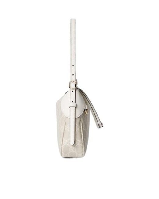 Gucci Natural Gg Emblem Small Shoulder Bag