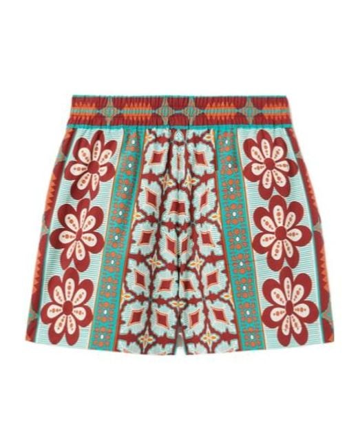 LaDoubleJ Red Floral-Print Shorts