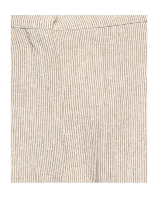Brunello Cucinelli Natural Striped Woven Waistband Pants