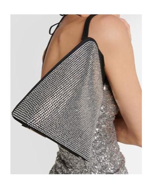 The Attico Gray Sunset Mini Crystal-Embellished Tote Bag