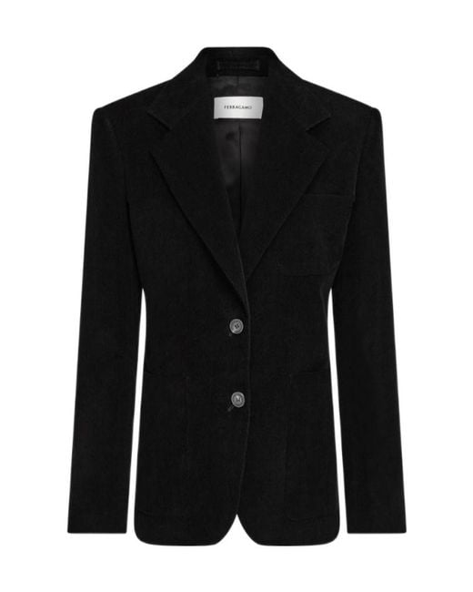 Ferragamo Black Corduroy Blazer