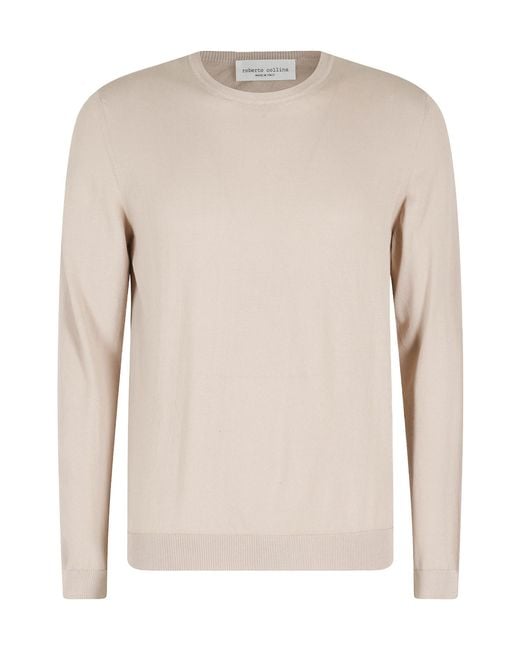 Roberto Collina Natural Crew-Neck Sweater for men