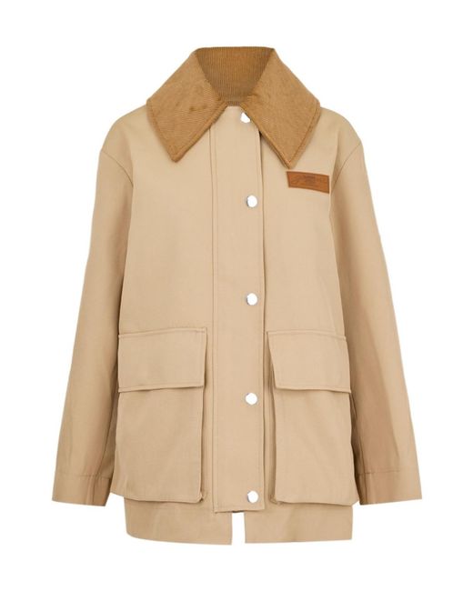 Ganni Natural Camel Twill Midi Jacket