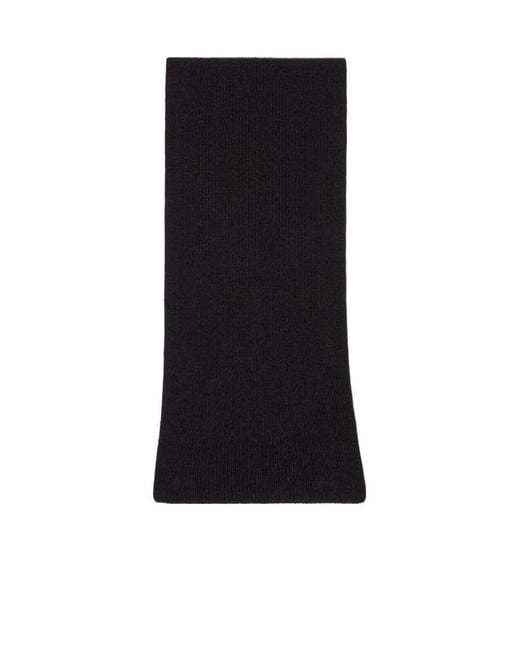 Sunspel Black Ribbed Knitted Scarf for men