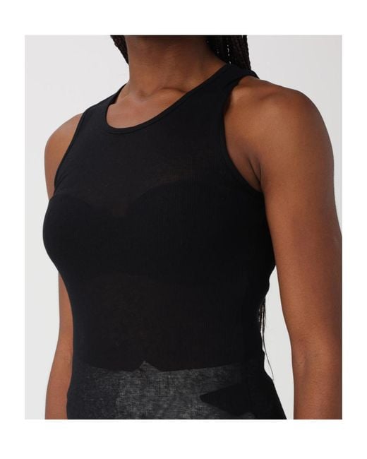 Soeur Black Round Neck Semi-Transparent Vest
