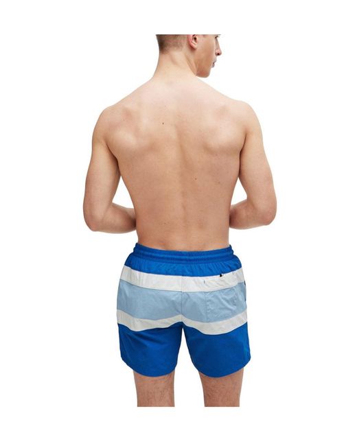 Boss Blue Striped Shorts for men