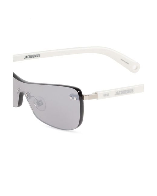 Jacquemus White Mirada Rectangle Frame Sunglasses for men
