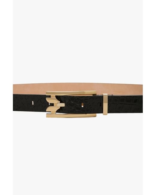 Victoria Beckham White Dorian Pin Buckle Belt