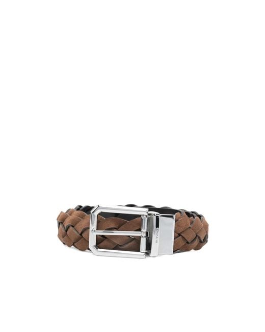 Etro White Braided Buckle Belt for men