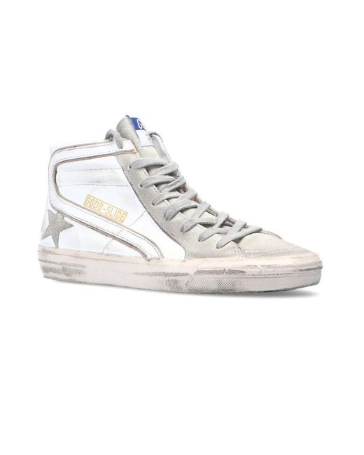 Golden Goose Deluxe Brand White Slide High-Top Sneakers