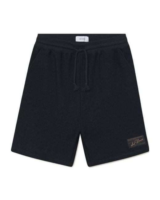 Les Deux Black Reverse-Weave Shorts for men
