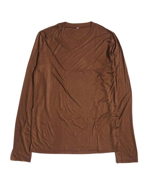 Baserange Brown Round-Neck Long-Sleeve Top