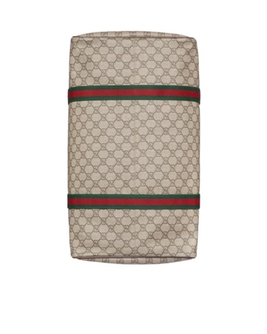 Gucci Brown Medium Duffle Bag With Web, Gg Canvas for men