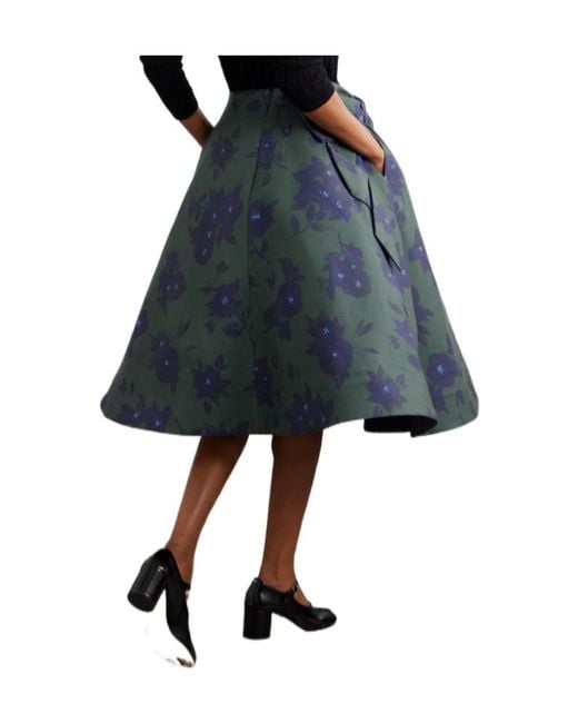 ShuShu/Tong Blue Asymmetrical Bow Midi Skirt
