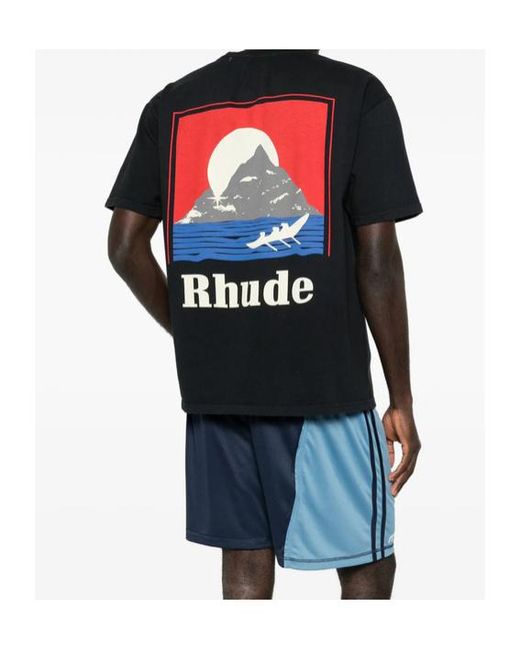Rhude Black Moonlight Regatta T-Shirt for men