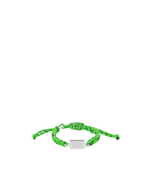 Balenciaga Green Bb Logo Engraved Adjustable Bracelet for men