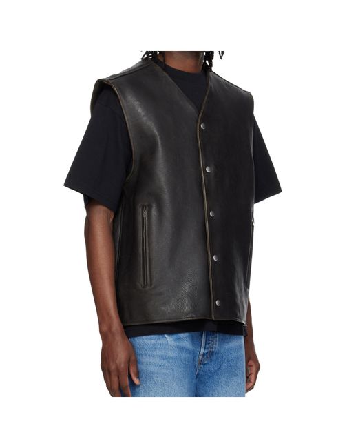 Alexander Wang Black Boxy Moto Vest for men