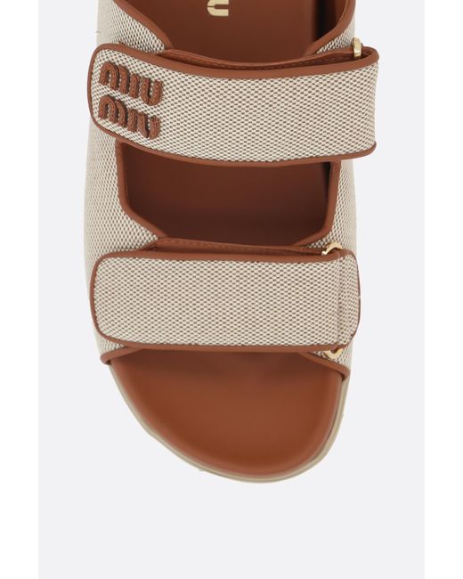 Miu Miu Brown Two-Toned Slip-On Sandals