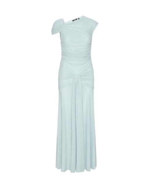 ROTATE BIRGER CHRISTENSEN Blue Ruffled Maxi Dress