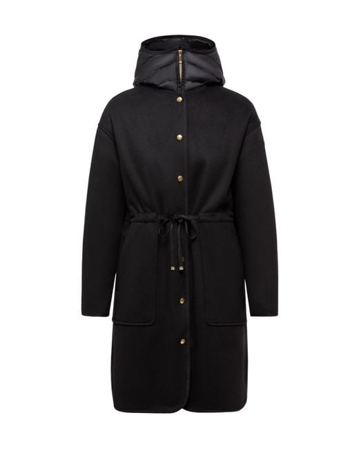 Moncler Women's Black Bonreposse 3-In- Wool Cashmere Long Down Jacket