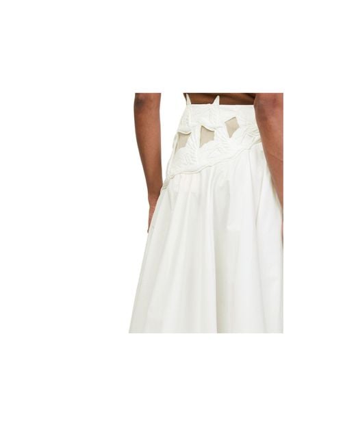 Zimmermann White Applique Maxi Skirt