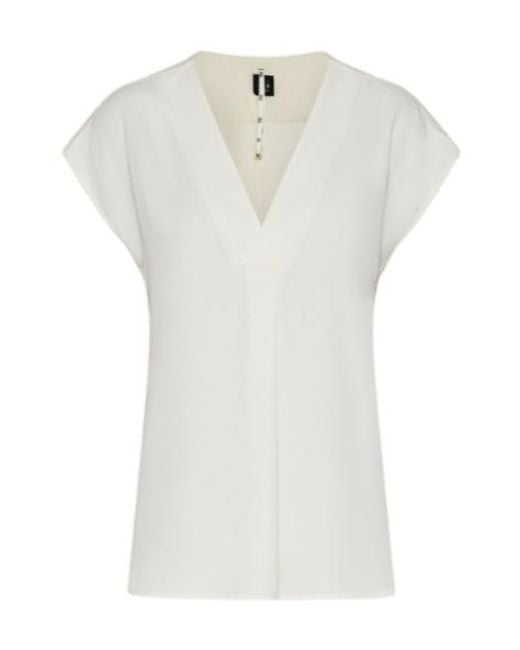 Marella White Fluid Satin Blouse