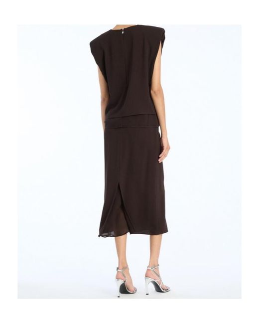ROTATE BIRGER CHRISTENSEN Brown Two Layer Boxy Vest