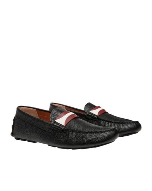 Bally Black Perthy Striped Detail Loafers