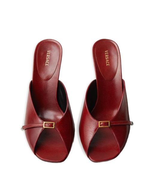 Versace Red Nyx High-Heeled Mules