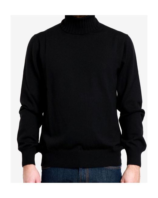 Gran Sasso Black Turtleneck Sweater for men