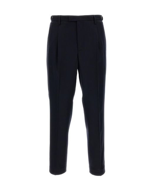 Barena Blue Pressed Crease Tailored Pants for men